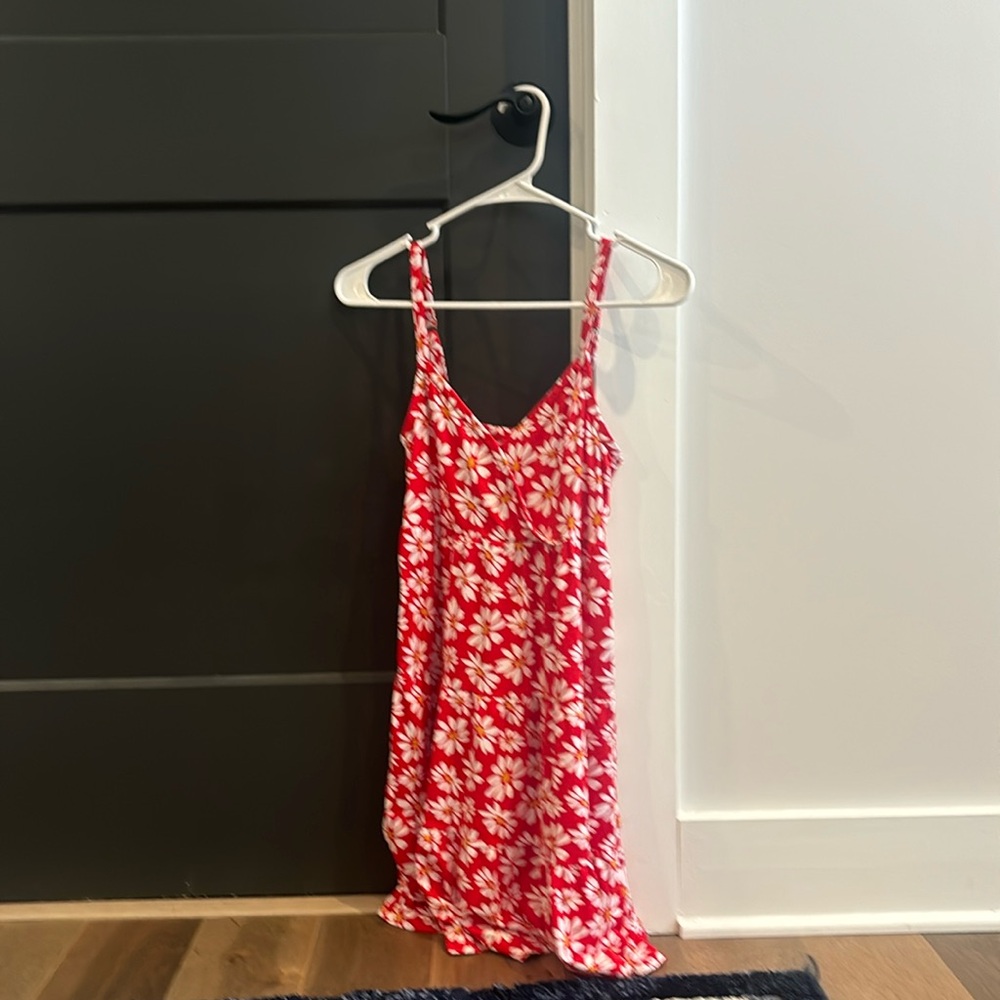 Hollister Red and White Floral Mini Dress